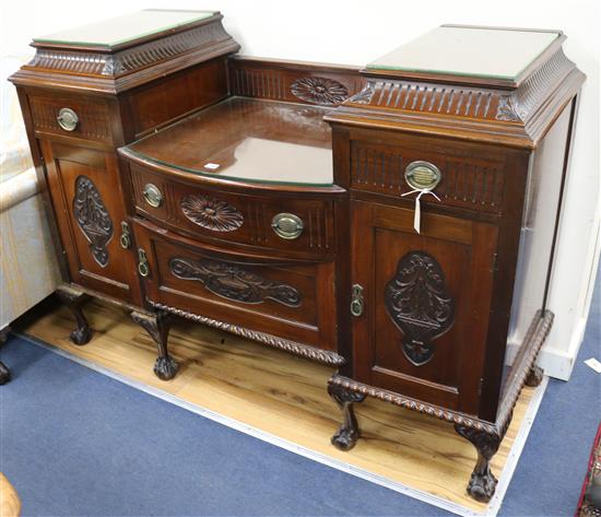 A mahogany sideboard with sunken centre, W.150cm